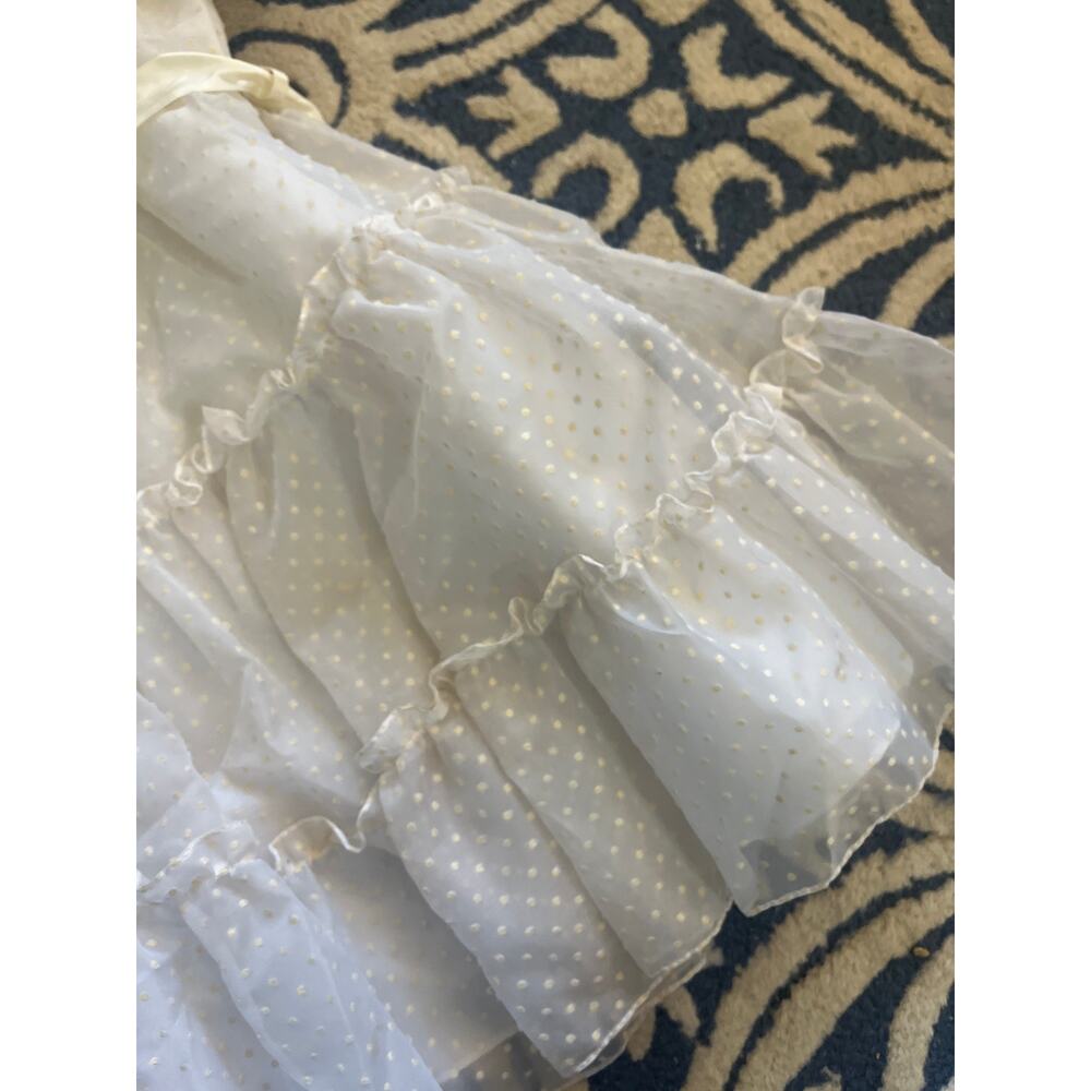 Vintage First Communion Easter White Short Sleeve Lace Dress with Veil - Picture 5 of 12
